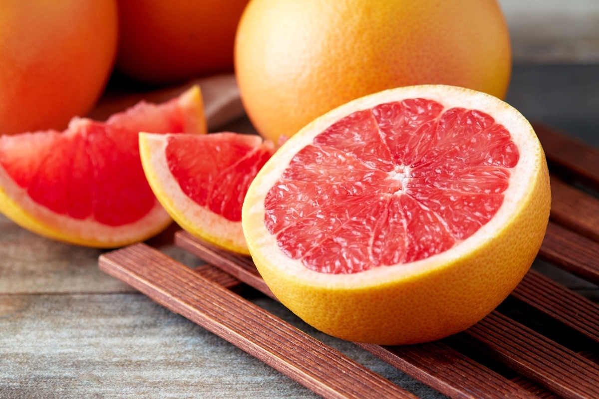 Red grapefruit. 